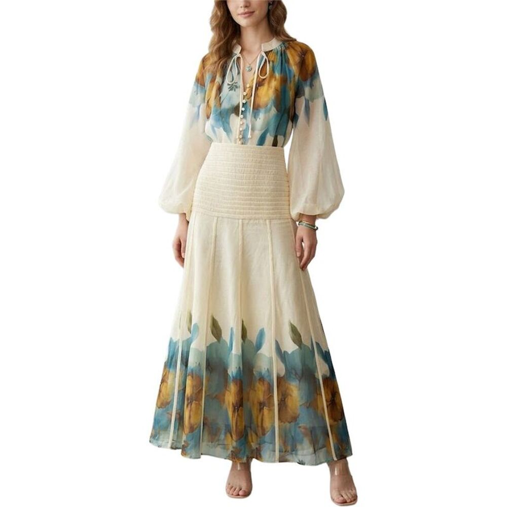 Amanda Royal Womens  2Pc Blouse & Skirt Set